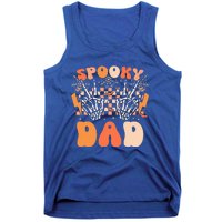 Spooky Dad Halloween Skeleton Costume Retro Groovy Tank Top