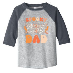 Spooky Dad Halloween Skeleton Costume Retro Groovy Toddler Fine Jersey T-Shirt