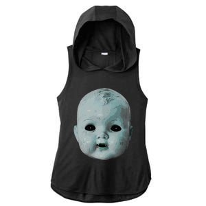 Scary Doll Head Creepy Halloween Vampire Baby Costume Ladies PosiCharge Tri-Blend Wicking Draft Hoodie Tank