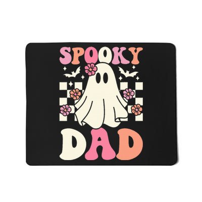 Spooky Dad Halloween Ghost Costume Retro Groovy Mousepad