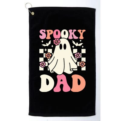 Spooky Dad Halloween Ghost Costume Retro Groovy Platinum Collection Golf Towel