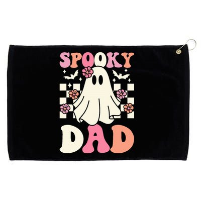 Spooky Dad Halloween Ghost Costume Retro Groovy Grommeted Golf Towel