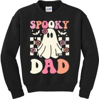 Spooky Dad Halloween Ghost Costume Retro Groovy Kids Sweatshirt