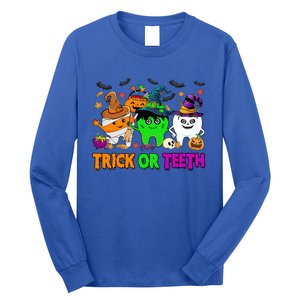 Spooky Dentist Halloween Trick Or Teeth Dental Assistant Cute Gift Long Sleeve Shirt