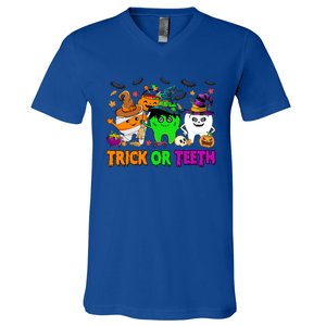 Spooky Dentist Halloween Trick Or Teeth Dental Assistant Cute Gift V-Neck T-Shirt