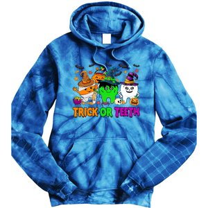 Spooky Dentist Halloween Trick Or Teeth Dental Assistant Cute Gift Tie Dye Hoodie