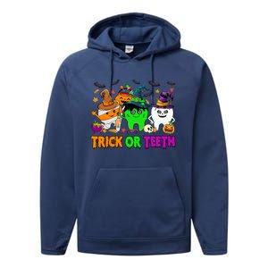 Spooky Dentist Halloween Trick Or Teeth Dental Assistant Cute Gift Performance Fleece Hoodie