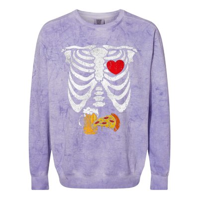 Skeleton Dad Halloween Pregnancy Couples Costumes Colorblast Crewneck Sweatshirt