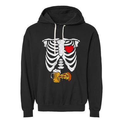 Skeleton Dad Halloween Pregnancy Couples Costumes Garment-Dyed Fleece Hoodie