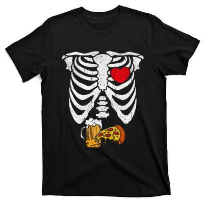 Skeleton Dad Halloween Pregnancy Couples Costumes T-Shirt