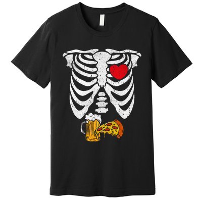 Skeleton Dad Halloween Pregnancy Couples Costumes Premium T-Shirt