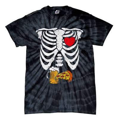 Skeleton Dad Halloween Pregnancy Couples Costumes Tie-Dye T-Shirt