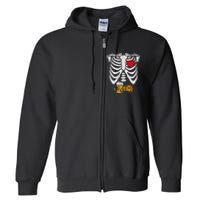 Skeleton Dad Halloween Pregnancy Couples Costumes Full Zip Hoodie