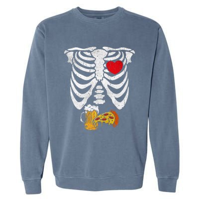 Skeleton Dad Halloween Pregnancy Couples Costumes Garment-Dyed Sweatshirt