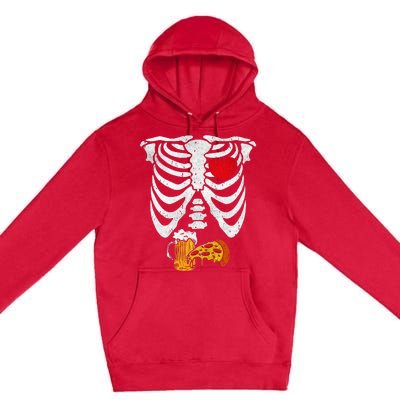 Skeleton Dad Halloween Pregnancy Couples Costumes Premium Pullover Hoodie