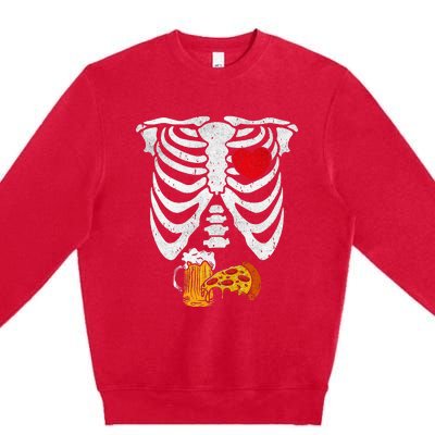 Skeleton Dad Halloween Pregnancy Couples Costumes Premium Crewneck Sweatshirt