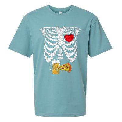 Skeleton Dad Halloween Pregnancy Couples Costumes Sueded Cloud Jersey T-Shirt