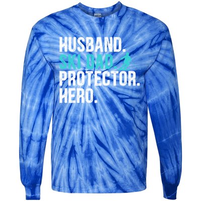 Ski Dad Husband Hero Gift Tie-Dye Long Sleeve Shirt