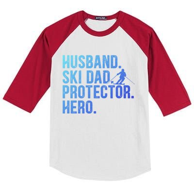 Ski Dad Husband Hero Gift Kids Colorblock Raglan Jersey