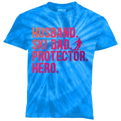 Ski Dad Husband Hero Gift Kids Tie-Dye T-Shirt