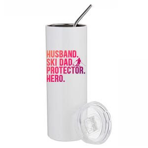 Ski Dad Husband Hero Gift Stainless Steel Tumbler