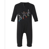 Skeleton Dance Halloween Funny Skeleton Cowboy Halloween Skull Infant Fleece One Piece