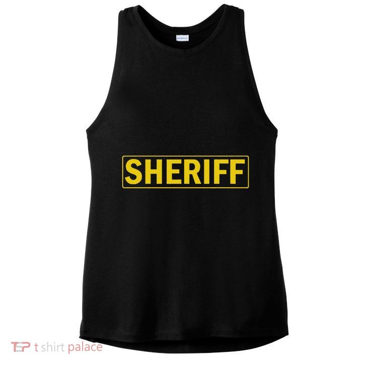 Sheriff Deputy Halloween Costume Ladies PosiCharge Tri-Blend Wicking Tank