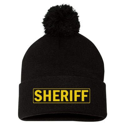 Sheriff Deputy Halloween Costume Pom Pom 12in Knit Beanie