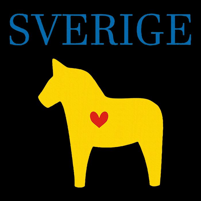 Swedish Dala Horse Midsommar Heart Sverige Bucket Hat