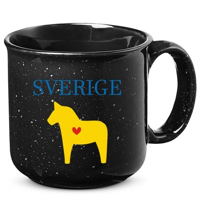Swedish Dala Horse Midsommar Heart Sverige 15oz Campfire Ceramic Mug