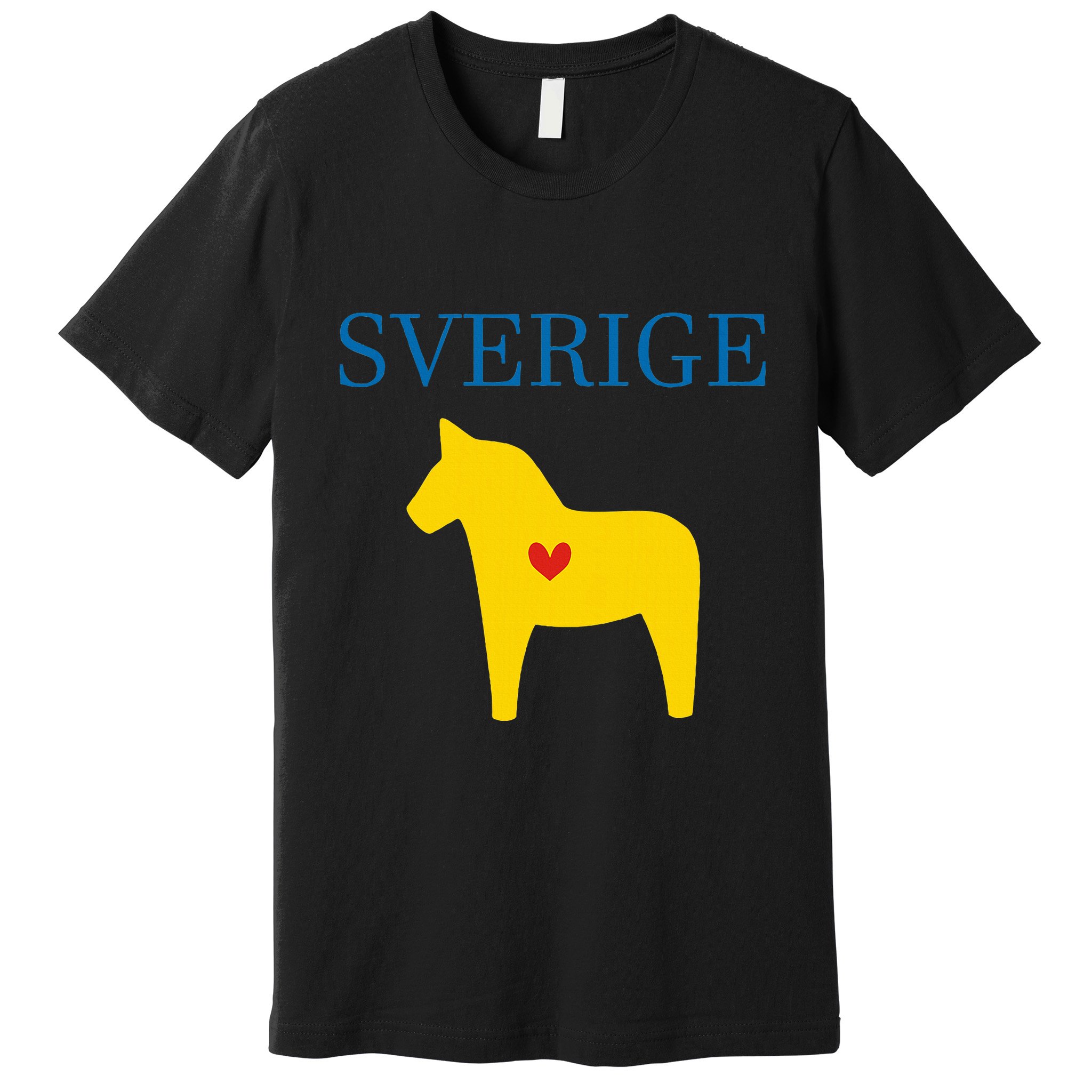 Swedish Dala Horse Midsommar Heart Sverige Premium T-Shirt