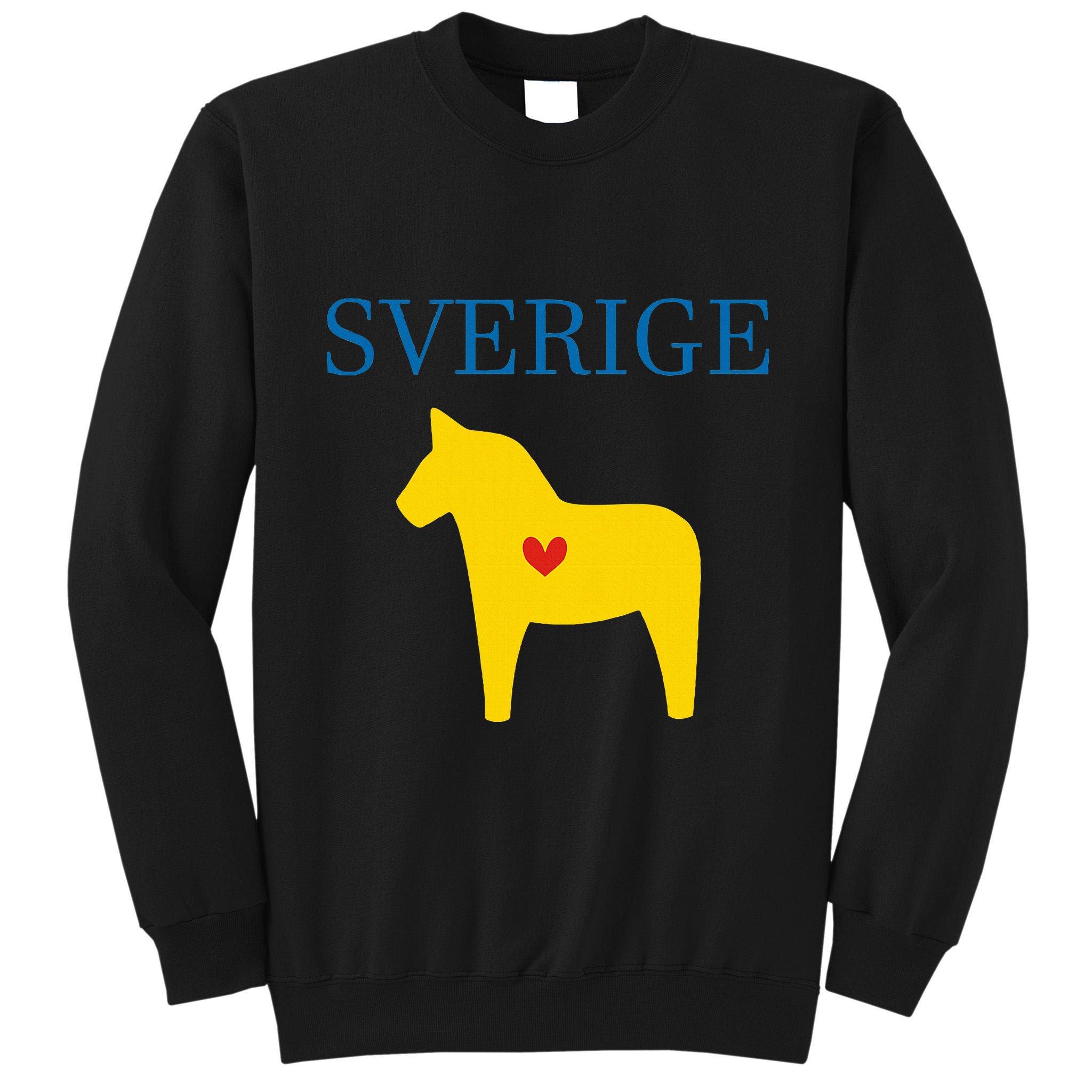 Swedish Dala Horse Midsommar Heart Sverige Tall Sweatshirt