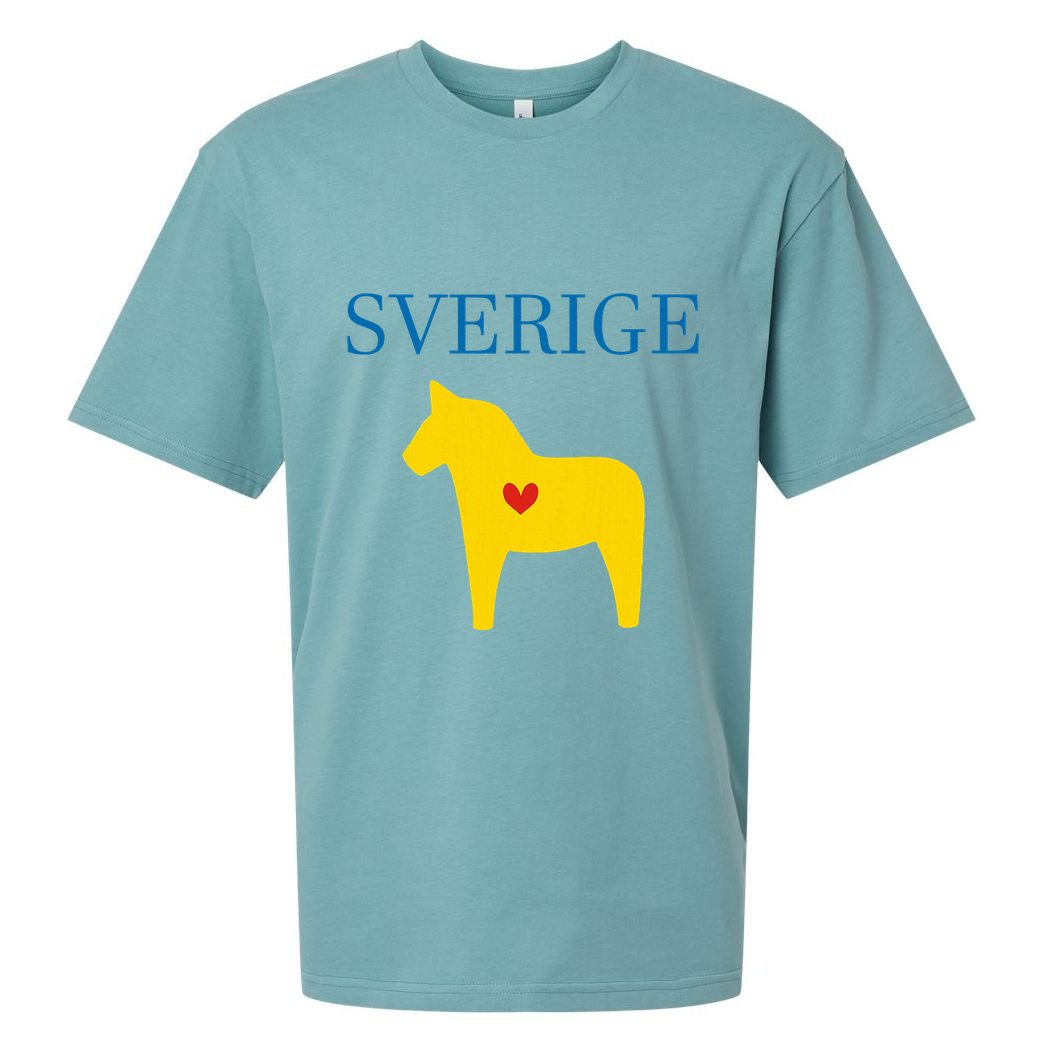 Swedish Dala Horse Midsommar Heart Sverige Sueded Cloud Jersey T-Shirt