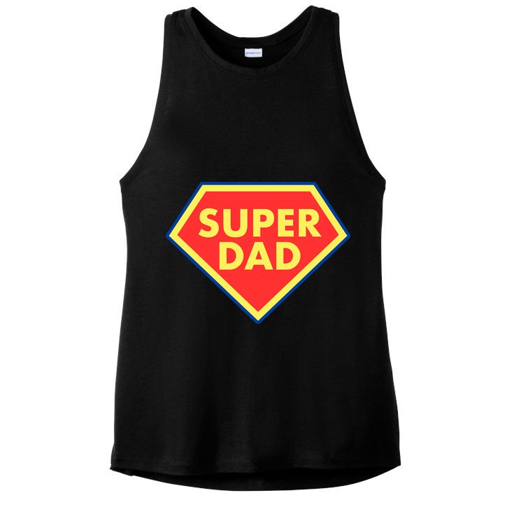Super Dad Hero Gift Ladies PosiCharge Tri-Blend Wicking Tank