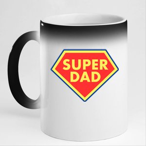 Super Dad Hero Gift 11oz Black Color Changing Mug