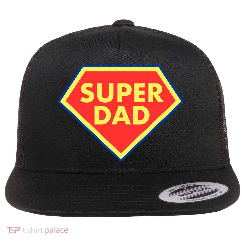 Super Dad Hero Gift Flat Bill Trucker Hat