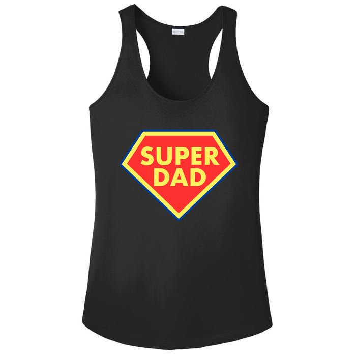 Super Dad Hero Gift Ladies PosiCharge Competitor Racerback Tank