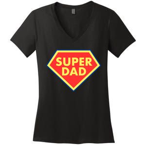 Super Dad Hero Gift Women's V-Neck T-Shirt