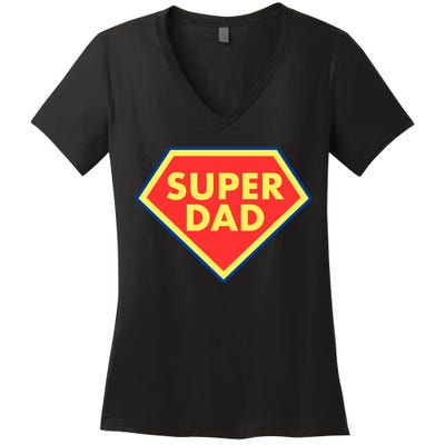 Super Dad Hero Gift Women's V-Neck T-Shirt