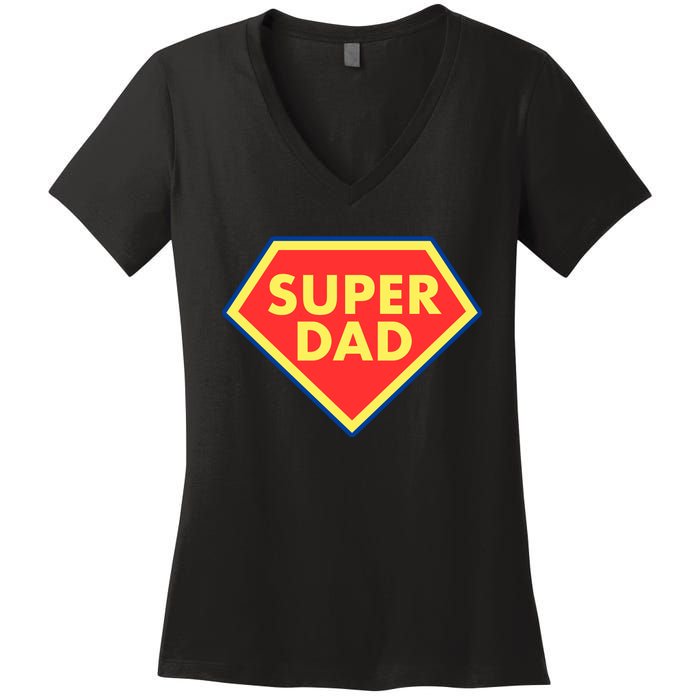 Super Dad Hero Gift Women's V-Neck T-Shirt