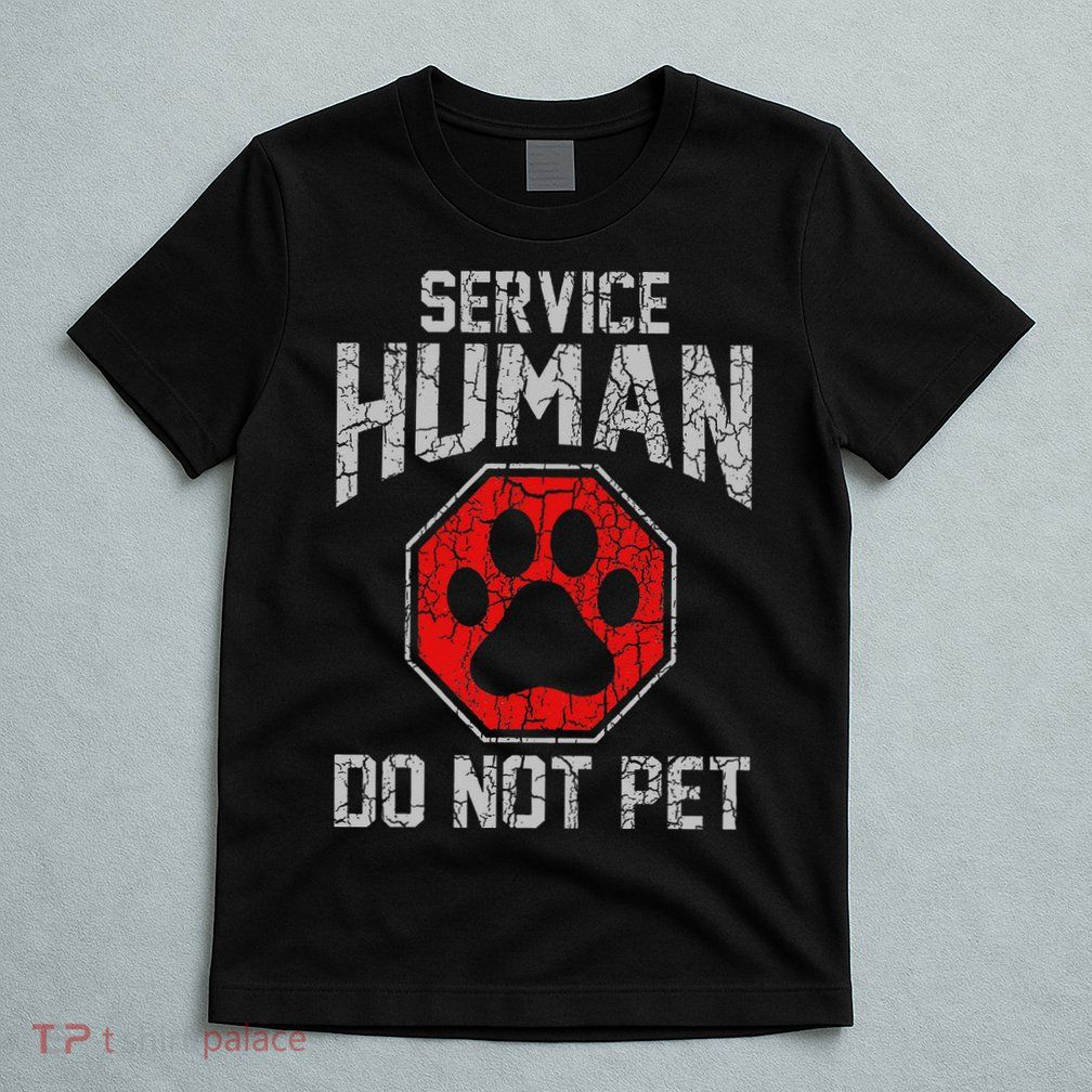 Service Dog Human Do Not Pet Funny Vintage Rescue Dog Owner T-Shirt