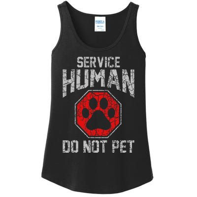 Service Dog Human Do Not Pet Funny Vintage Rescue Dog Owner Ladies Essential Tank