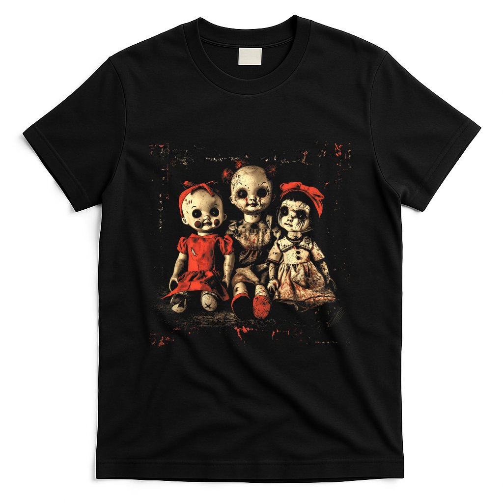 Scary Doll Horror Movie Creepy Haunted Toy Goth Alt Emo T-Shirt