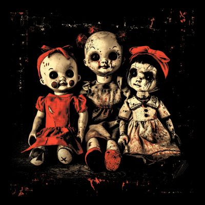Scary Doll Horror Movie Creepy Haunted Toy Goth Alt Emo T-Shirt