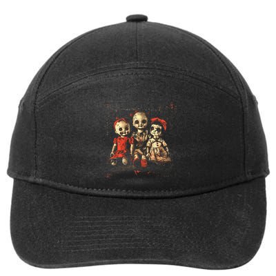 Scary Doll Horror Movie Creepy Haunted Toy Goth Alt Emo 7-Panel Snapback Hat