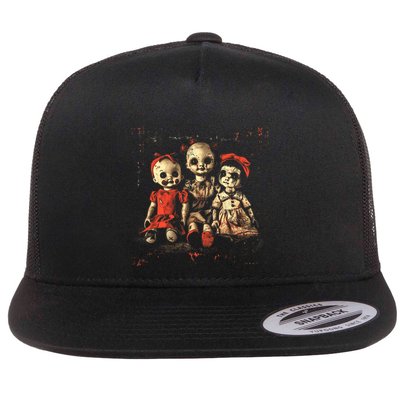 Scary Doll Horror Movie Creepy Haunted Toy Goth Alt Emo Flatbill Hat