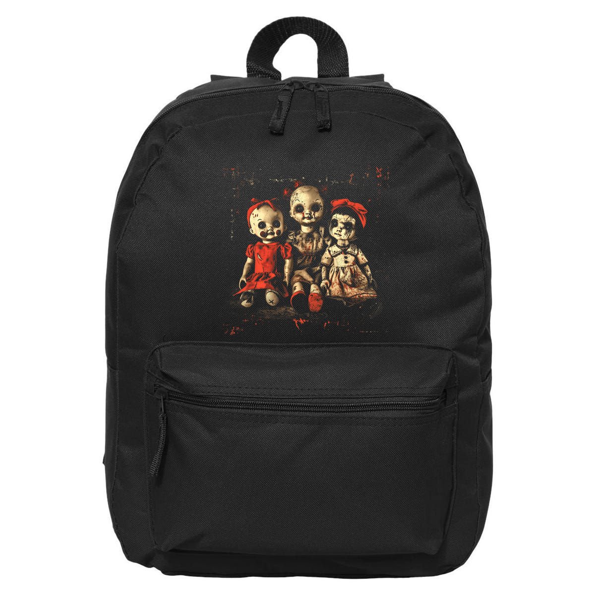 Scary Doll Horror Movie Creepy Haunted Toy Goth Alt Emo 16 in Basic Backpack