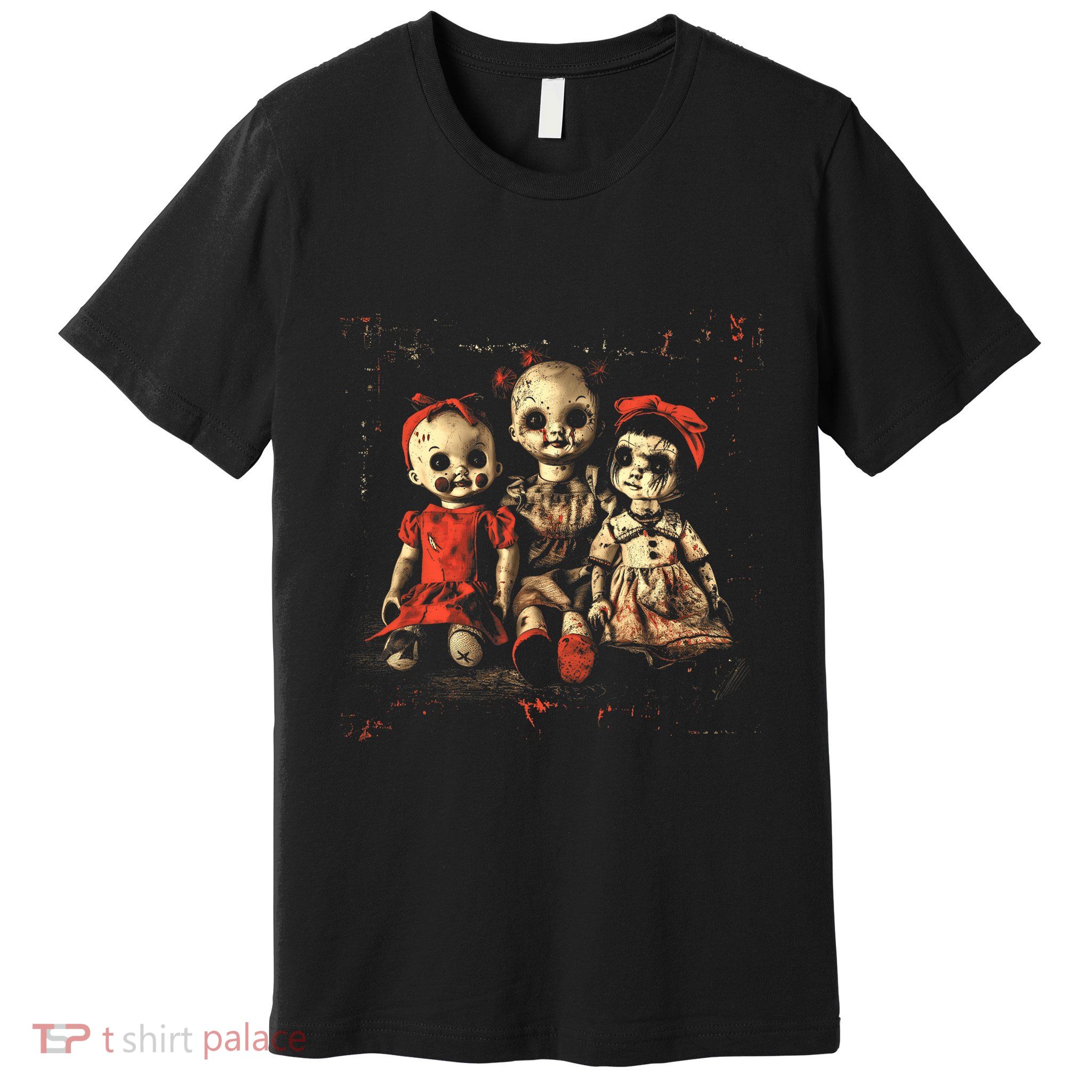 Scary Doll Horror Movie Creepy Haunted Toy Goth Alt Emo Premium T-Shirt