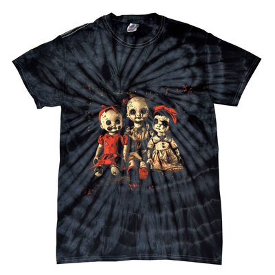 Scary Doll Horror Movie Creepy Haunted Toy Goth Alt Emo Tie-Dye T-Shirt
