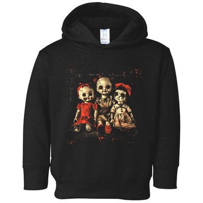 Scary Doll Horror Movie Creepy Haunted Toy Goth Alt Emo Toddler Hoodie